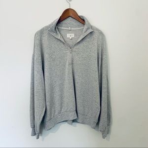 Lou and Grey Signaturesoft Plush Quarter-zip Sweatshirt in Heather Gray